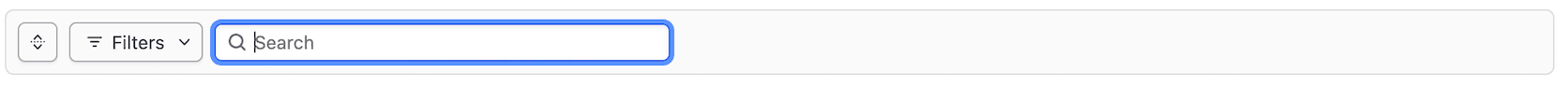 Filter bar with focus on the search input